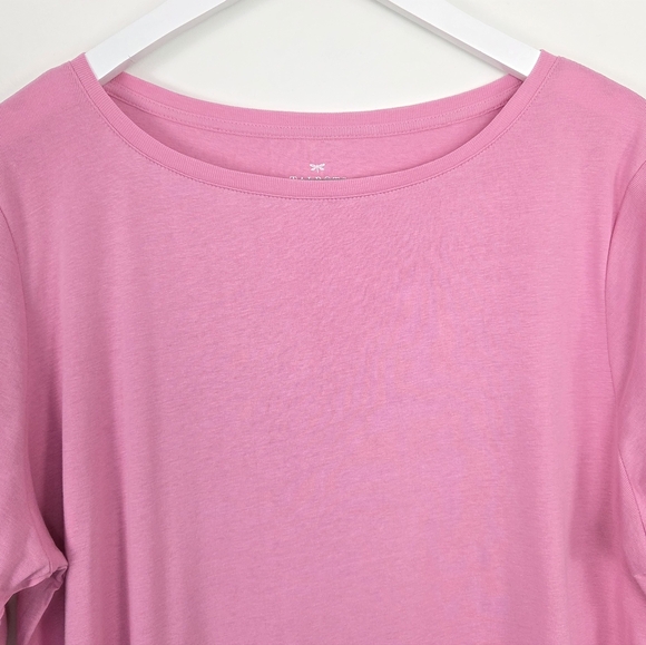 Talbots Bateau Neck Plus Size 2X Pink 3/4 Sleeve 100% Pima Cotton Tee Top - Picture 4 of 7
